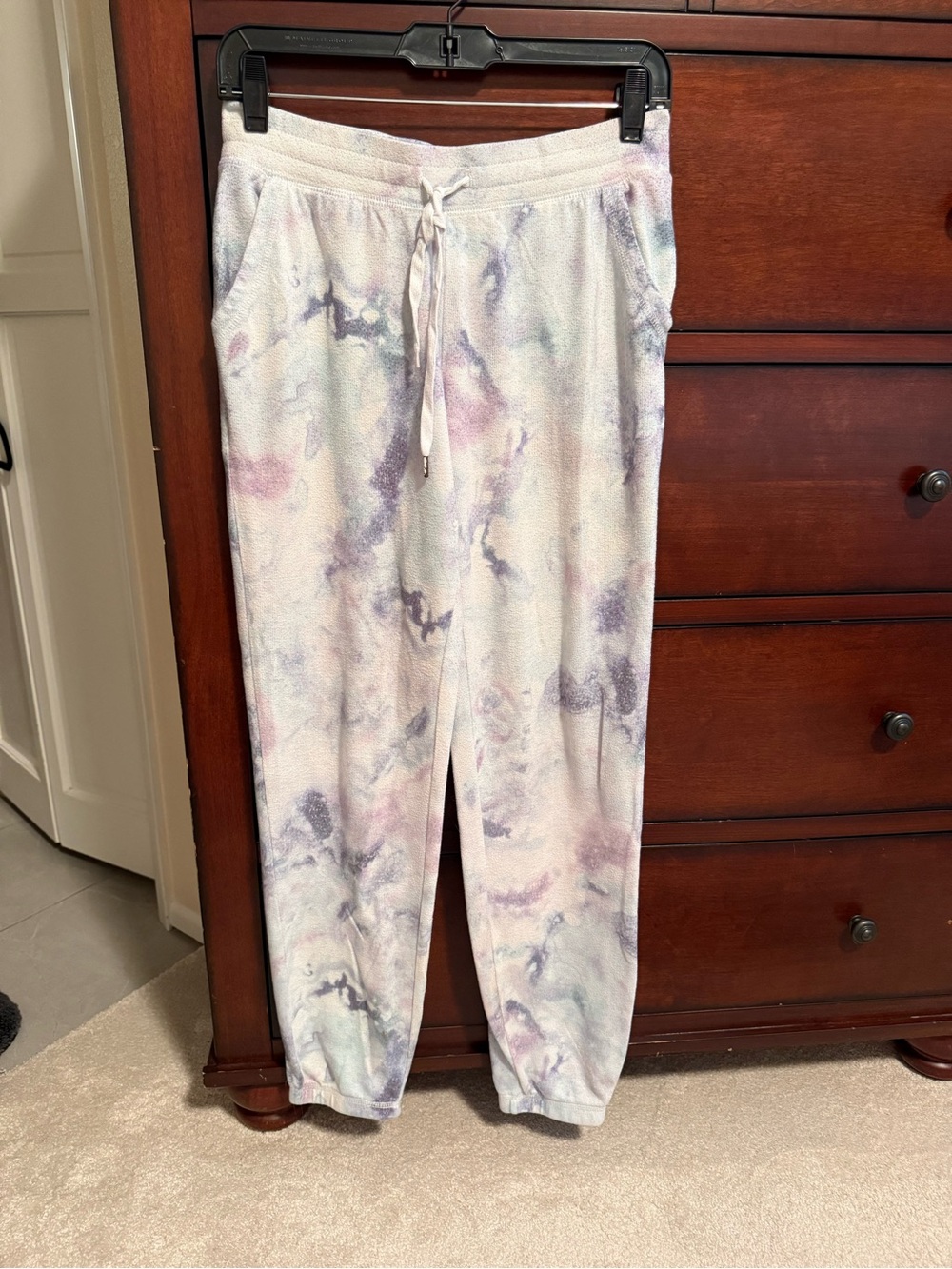 PJ Salvage Pastel Tie-Dye Jogger Pants - White, Purple, Pink